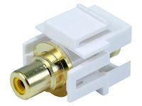 Monoprice 106567 Keystone Jack-Modular RCA with Yellow Center Flush Type, White