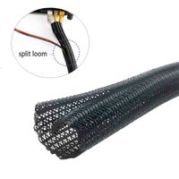 Wang-Data PET Black Split Loom Cable Sleeve 1/4 inch X 20ft (1/4" X 20')