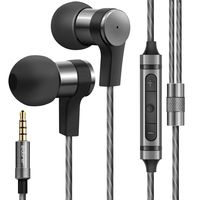 Wired Earphones, Adorer M1 Graphene Enhanced Drivers in Ear Headphones with Microphone and Remote, Noise Isolating Earbuds - Metal Gray