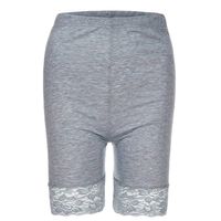 ANJUNIE Womens Plus Size Mid Waist Slim Underpant Lace Hot Shorts Elastic Sports Pants Trousers Trunks(Gray,L)