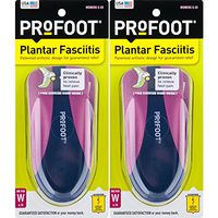 ProFoot Orthotic Insoles for Plantar Fasciitis & Heel Pain, Women's 6-10, 2 Pair