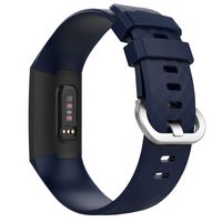 MoKo Band Compatible with Fitbit Charge 3, Soft Silicone Adjustable Replacement Sport Strap Band Fit Fitbit Charge 3 Heart Rate + Fitness Wristband - Midnight Blue