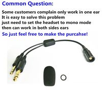 UFQ L-GA Adapt Bose A20 Lemo 6 pin Connector Aviation Headset to General Aviation GA Twin Plugs Adapter Free with Super high Density Sponge with O Ring Suit for Bose A20 Better Than Original Sponge