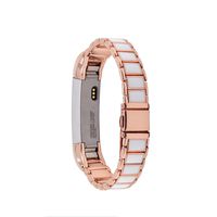 Newest Premium Replacement Accessory Metal Watch Bands Bracelet Strap for Fitbit Alta HR and Alta(No Tracker) (Style F: Rose Gold)