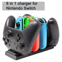 6 In 1 Charger Dock for Nintendo Switch Joy-Con Controllers and Pro Con,Controller Charging Dock for Nintendo Switch