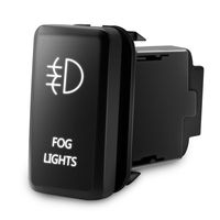 MICTUNING Backlit FOG LIGHTS Symbol Push Button with Wiring Kit ON-OFF Switch for Toyota (White, Surface Size 1.54 x 0.83 inches)