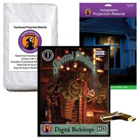 Spectral Illusions Digital Backdrops Halloween Digital Decoration on USB with Holographic Window + Reaper Bros Window Projection Screens