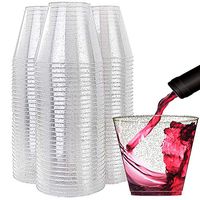WDF 200pcs 9OZ Silver Cups, Disposable Silver Glitter Plastic Cups-Premium Wedding Cups-Party Cups