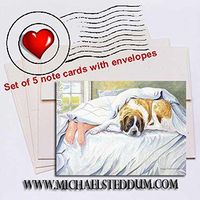 Michael Steddum Saint Feet, Saint Bernard Note Card Set