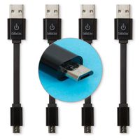 CableLinx Value Pack of (4) Micro to USB Charge Cables for ChargeHub - Compatible with Android, Samsung Galaxy S7, Google Pixel, LG, Nexus, HTC, Windows, MP3, Camera and More - (Black)