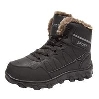 Dainzuy Snow Boots for Men Waterproof Lace Up Fur Lined Ankle Booties Non Slip Outdoor Warm Shoes Hiking Boots