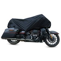 X AUTOHAUX Motorcycle Cover Lightweight Half Cover Outdoor Waterproof Rain Dust UV Protector Black XL for Most Full Dress Touring Cruiser