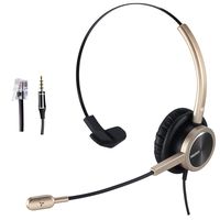 Phone Headset RJ9 for Office Call Center with Noise Cancelling Mic with Extra 3.5mm Connetor for Mobiles Compatible with Avaya Nortel Aastra Toshiba Phone