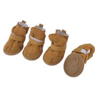 URBEST Detachable Closure Puppy Dog Shoes Booties Boots Brown 2 Pairs(M)