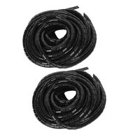 uxcell 2pcs 8mm Dia 9M Long Flexible Spiral Tube Wrap Cable Wire Organizer Management Black