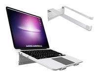 6amLifestyle Laptop Stand Aluminum Adjustable Notebook Holder Ventilated Portable for Desk Mount Compatible with HP Samsung Lenovo All 11"-15" Notebooks, Silver