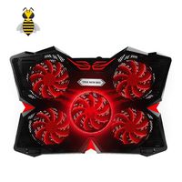 Tree New Bee Cooling Pad for 15.6-17-Inch Laptops with Five 120mm Fans at 1200 RPM, RED