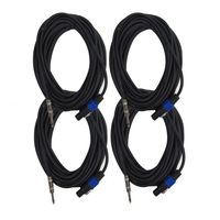 Seismic Audio - SASPT14-50 (4 Pack) - 50 Foot Speakon to 1/4" PA DJ Speaker Cable - 2 Conductor - 14 Guage