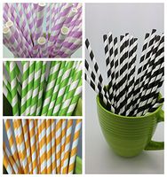 5 Stripes Paper Straws - Party DIY, Mason Jars, Baby Shower, Wedding 125 straws