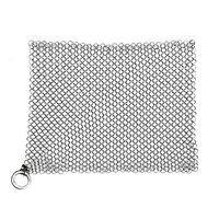 BeesClover Stainless Steel Kitchenware Cleaner Cast Iron Cleaner Chainmail Scrubber Silvery Silver 86 Square Stainless Steel Brush Pot £¨Minimum Order Quantity Two£