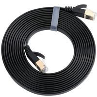 Cat 7 Ethernet Cable 80 ft, Shielded Slim Flat Internet Network Computer Patch Cord Cat7 High Speed LAN Network Patch Cord - Faster Than Cat5e/Cat5/cat6 Network(80FT(25M), Black)