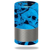 MightySkins Skin Compatible with Amazon Echo (2ND Gen) - Blue Skulls | Protective, Durable, and Unique Vinyl Decal Wrap Cover | Easy to Apply, Remove, and Change Styles | Made in The USA