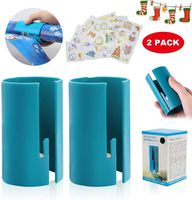 Wrapping Paper Cutter 2 Pcs Paper Cutters Festival Kraft Craft Paper Cutter Roll Sliding Line Cut Trimmer for Christmas Birthday, Easy Quick, Creative Sliding Paper Roll Cutter