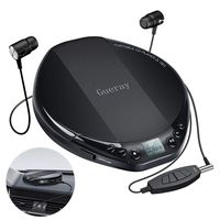 Portable CD Player Small CD Player for Car Portable High Resolution Lossless CD Discman Compact Disc Personal Walkman Player Shockproof Anti-Skip with Aux Cable in-line Control