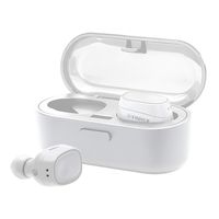 Fisher True Wireless Earbuds and Charging Case, Earphones with Auto Pairing and Built-in Mic (White)