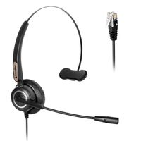 Ear Headset with Noise Reduction Microphone Compatible with Yealink T19 T20 T21 T22 T23 T26 T27 T28 T29 T32 T36 T38 T40 T41 T46 T48 T52 T54 Avaya 1600 9600 Series and Grandstream Phones