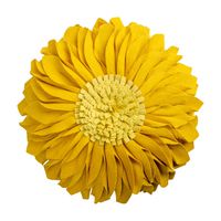 JWH 3D Sunflower Accent Pillow Handmade Round Cushion Decorative Pillowcase with Pillow Insert Home Office Chair Bed Living Room Decor Gift 18 Inch / 45 cm Cotton Canvas Wool Solid Suede Yellow