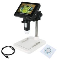 4.3" Digital 1080P Microscope 10X-600X Magnification Zoom,8 LED Adjustable Light,Rechargeable Lithium Battery,Support Storage,Camera Video Recorder