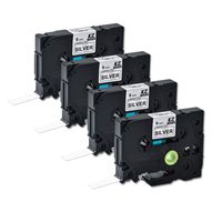 Compatible for Brother Tze921 0.35 Inch 26.2feet (9mm/8m) P Touch Laminated Black on Silver Standard Replace Waterproof Label Tape Maker PT-H110/PT-D200/PT-D210/PT-D400/PT-D600/PT-1280/PT-1290(4PACK)