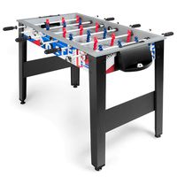 Giantex Foosball Table, Wooden Soccer Table Game w/Footballs, Suit for 4 Players, Competition Size Table Football for Kids, Adults, Football Table for Game Room, Arcades (42 inch, Silver/Blue)