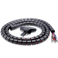 Cable Organizer Tube, TITACUTE Coiled Tube Sleeve Cable Wrap Spiral Wire Cable Management Sleeve with Cord Clips for Wall TV PC Computer Home Entertainment Black