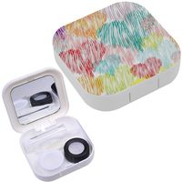 Portable Contact Lens Case Box Travel Kit Mirror + Bottle + Tweezers Container Holder [ Heart ]