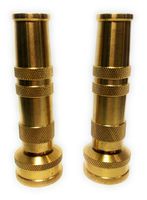 4" Garden Hose Brass Nozzle Set (2 Pack), High Pressure, Heavy Duty, Lead-Free, Leak-Free, Extra 10 Washers, for Watering Plants, Cleaning, Car Washing and Showering Pets.