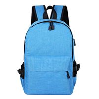 Men Business Computer Slim Laptop Bag Casual Backpack College Student Bag Outdoor Travel Backpack with USB Charging Port (Light Blue)
