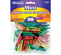 BAZIC Mini Colored Clothes Pin (50/Pack) (Case of 288) (3439-288)