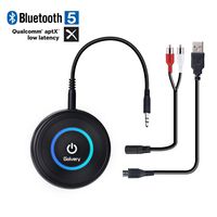 Golvery Bluetooth 5.0 Transmitter and Receiver - 2 in 1 Wireless 3.5mm Aux Bluetooth Audio Adapter - aptX Low Latency, Enjoy HiFi Music - for Home TV, PC, Headphones, Speakers & Car Stereo System