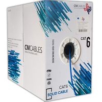 Cat6 1000ft CMP Plenum Rated 550 Mhz 23 AWG (Fluke Test Pass) Bulk Ethernet Cable Blue
