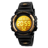 Boys Digital Watch Outdoor Sports 50M Waterproof Electronic Watches Alarm Clock 12/24 H Stopwatch Calendar Wristwatch - Gold