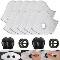 Set of 10 Activated Carbon N99 PM2.5 Filters Air Purifier Active Carbon N99 Filters for Mesh or Neoprene Mask with 4 Exhaust Valves Replacement Dust