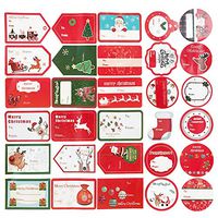 240Ct Christmas Gift Tag Stickers Labels - Santa Snowmen Xmas Tree Deer -Holiday Presents Decals