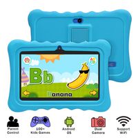 YUNTAB 7 inch Kids Edition Tablet - Android OS & Quad Core CPU, 1GB RAM, 8GB ROM, Kids Software Pre-Installed, Premium Parent Control with Protecting Silicone Case(No Charger - Blue)
