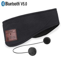 Azzker Bluetooth Headband, Bluetooth V5.0 Wireless Hands-Free Sleep Headphones Sports Headband with Detachable Ultra-Thin HD Stereo Speakers and Mic for Sleeping Yoga Calls Travel & Hiking-Black