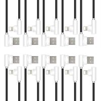 Charging Cables, LoveniMen 4FT [1.2M] USB Phone Charger, 90 Degree Bend Port Connector Nylon Braided Wires Leads Data Lines Compatible with XS MAX XR X 8 8plus 7 Plus 6s Plus 6 Plus 5 5s 5C SE 10 Pack