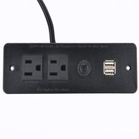 UL Listed Desktop in-Desk Table Furniture Recessed Surge Protector Power Strip Grommet Outlets 2-AC Socket with Dual 2.1A USB Charging Port(2 outlets Surge Protector)