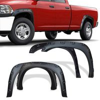 Fender Flares Kit for 2002-2008 Dodge Ram 1500 Fleetside Models, 2003-2009 Dodge Ram 2500 3500, Textured Matte Black Finish Front Rear Fenders Pocket Rivet Style 4pcs