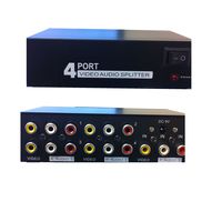 HQ-Cam 4 Way RCA Port 1 IN 4 OUT Video Audio Splitter Amplifier,3 x DC 12V Additonal Power Supplies